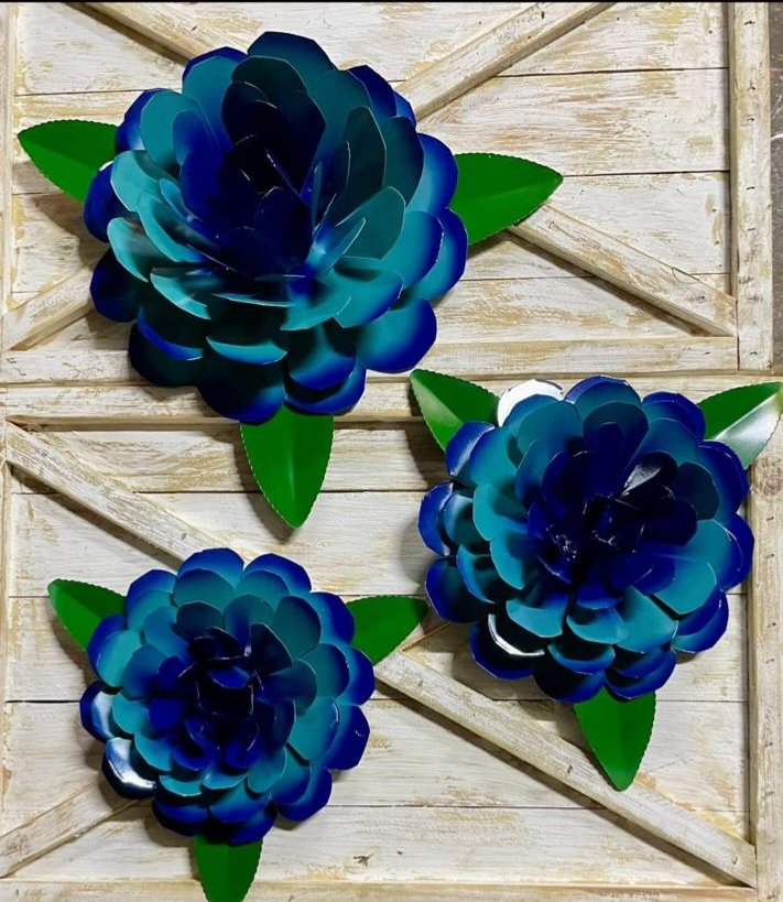 Large Set of 3 Wall Flowers