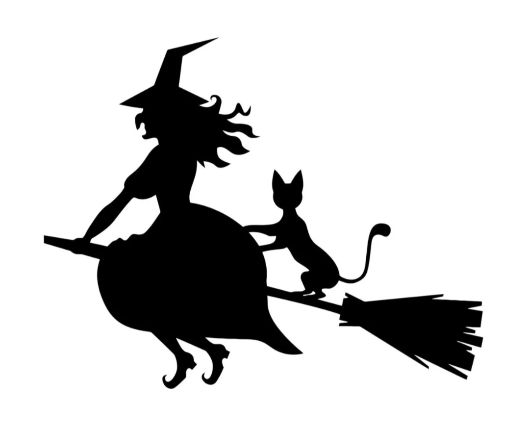 Silhouette Witch Yard Stake
